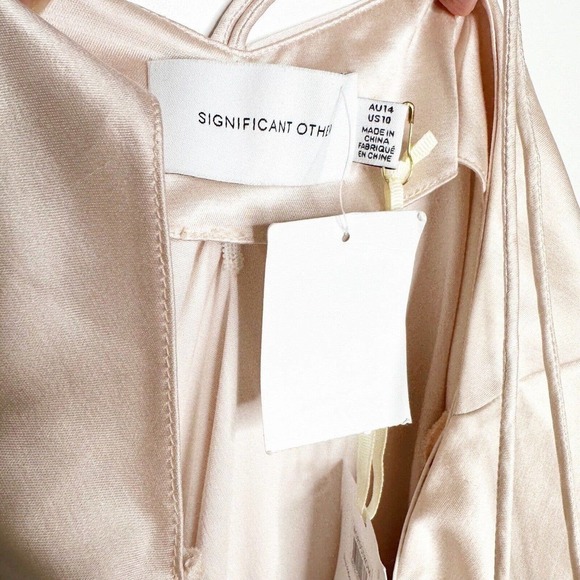 NWT Significant Other Vienna Satin Halter Gown Dress Women's Blush Size 10 - Picture 3 of 6